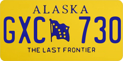 AK license plate GXC730