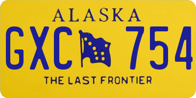 AK license plate GXC754