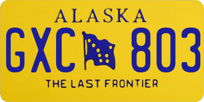 AK license plate GXC803