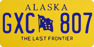 AK license plate GXC807