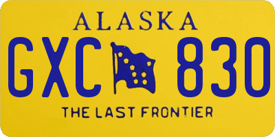AK license plate GXC830