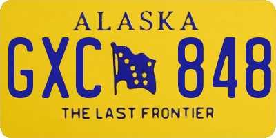 AK license plate GXC848