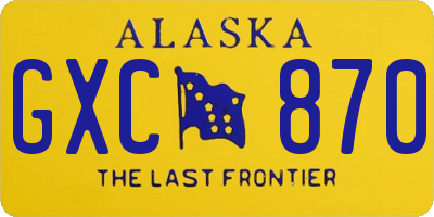 AK license plate GXC870