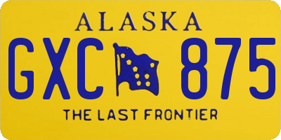 AK license plate GXC875