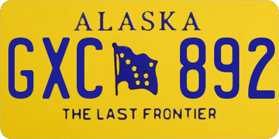 AK license plate GXC892