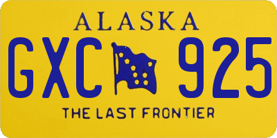 AK license plate GXC925