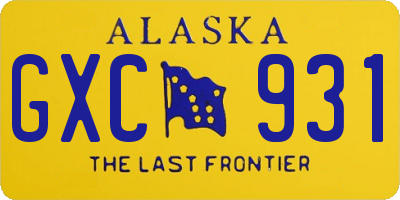 AK license plate GXC931