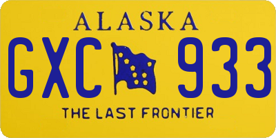 AK license plate GXC933