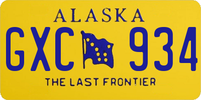 AK license plate GXC934