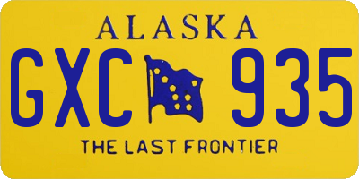 AK license plate GXC935