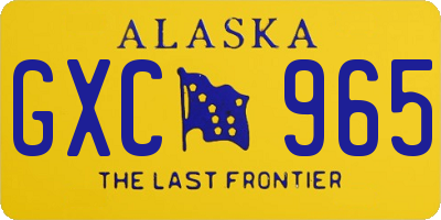 AK license plate GXC965