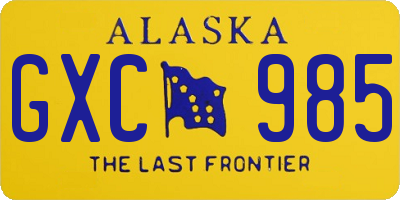 AK license plate GXC985