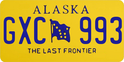 AK license plate GXC993