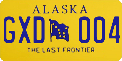 AK license plate GXD004