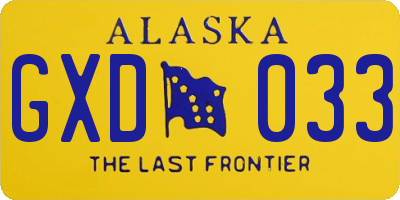 AK license plate GXD033