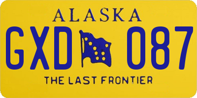 AK license plate GXD087