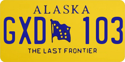 AK license plate GXD103
