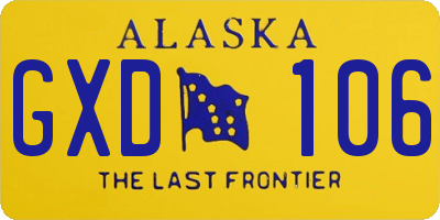 AK license plate GXD106