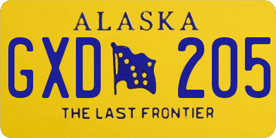 AK license plate GXD205