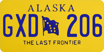 AK license plate GXD206