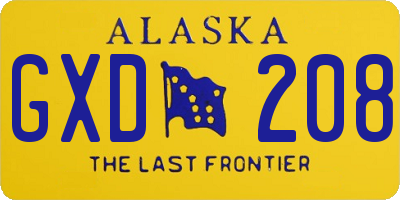 AK license plate GXD208