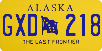 AK license plate GXD218