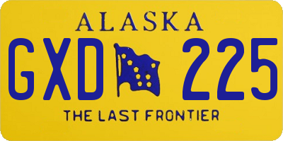 AK license plate GXD225