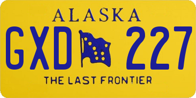 AK license plate GXD227