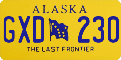 AK license plate GXD230