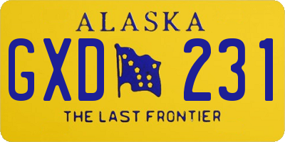 AK license plate GXD231