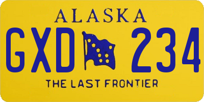 AK license plate GXD234