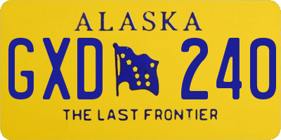 AK license plate GXD240