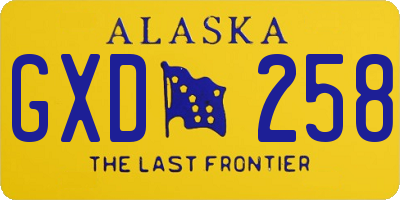 AK license plate GXD258