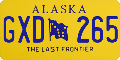 AK license plate GXD265