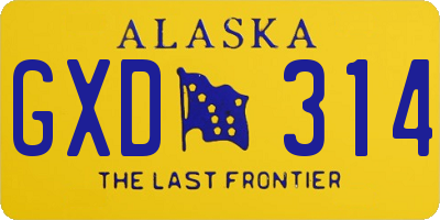 AK license plate GXD314