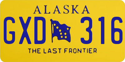 AK license plate GXD316