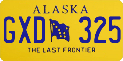 AK license plate GXD325