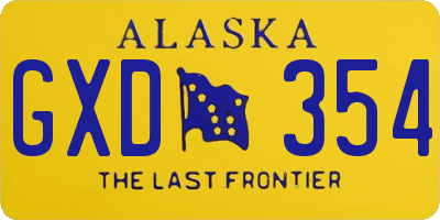 AK license plate GXD354