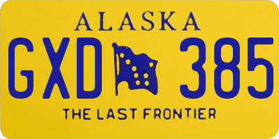 AK license plate GXD385
