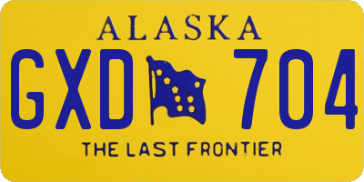 AK license plate GXD704