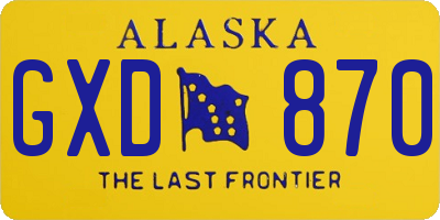 AK license plate GXD870