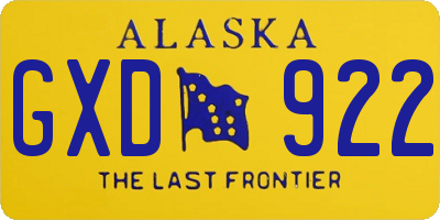 AK license plate GXD922