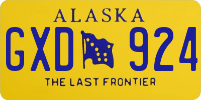 AK license plate GXD924