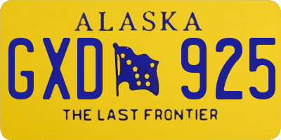 AK license plate GXD925