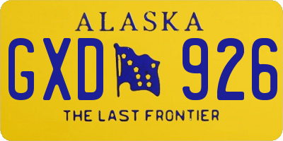 AK license plate GXD926