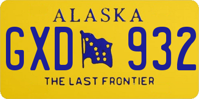 AK license plate GXD932