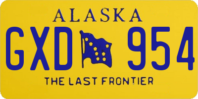 AK license plate GXD954