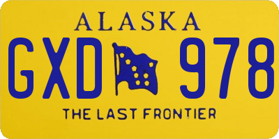 AK license plate GXD978