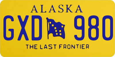 AK license plate GXD980