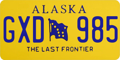 AK license plate GXD985